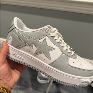 Bape Women's Shoes in Gray and White
